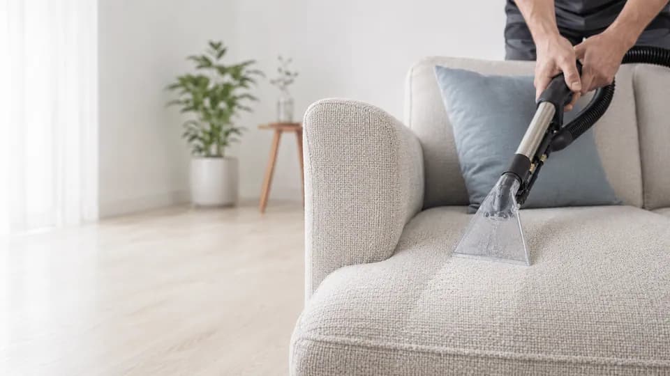 En sofa dybderenses med professionelt ekstraktionsudstyr